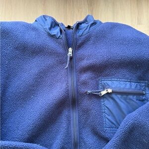 Vintage Blue Fleece Jacket with Zip Pocket